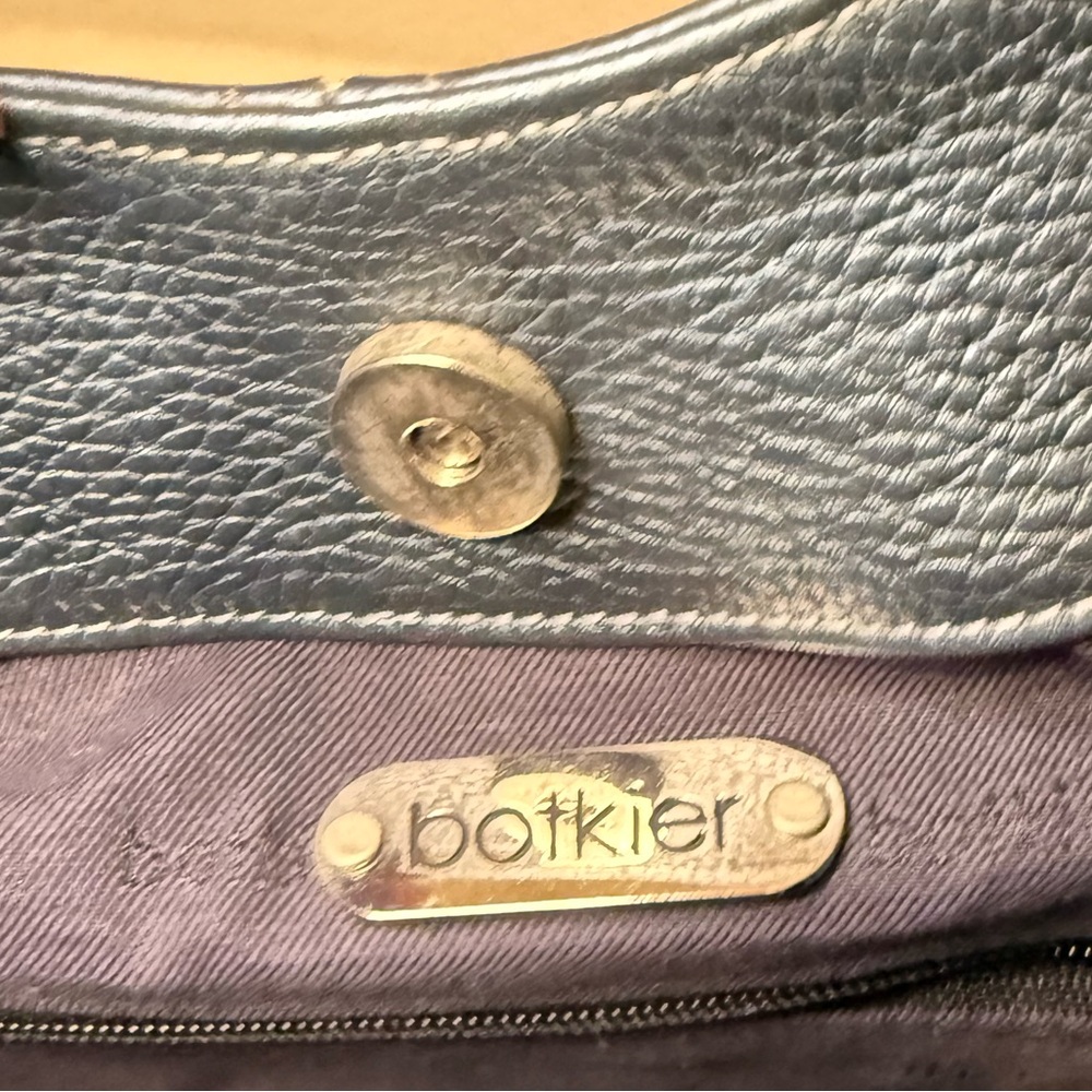 Botkier TRIGGER Mermaid Blue Moto Leather Hobo Shoulder Bag Studded Fringe - Picture 13 of 15